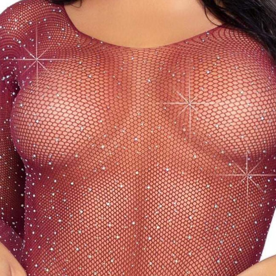 89231 Leg Avenue Crystal fishnet bodysuit