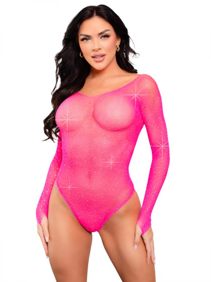 89231 Leg Avenue Crystal fishnet bodysuit