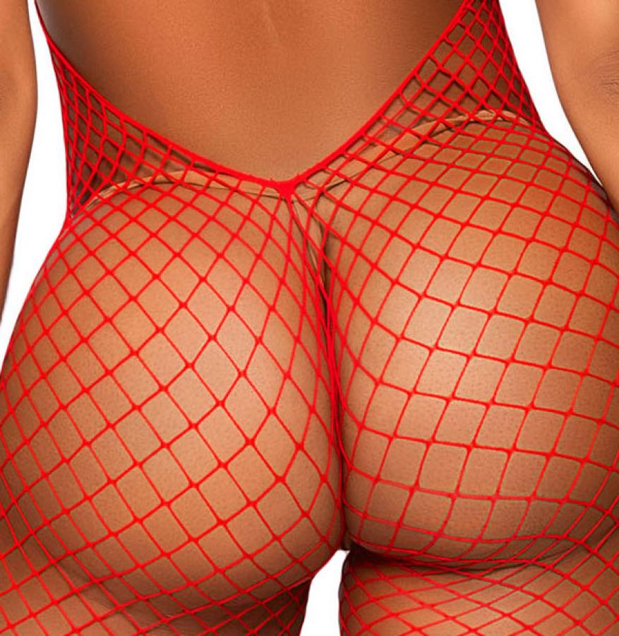 89304 Leg Avenue Industrial Net racer neck bodystocking