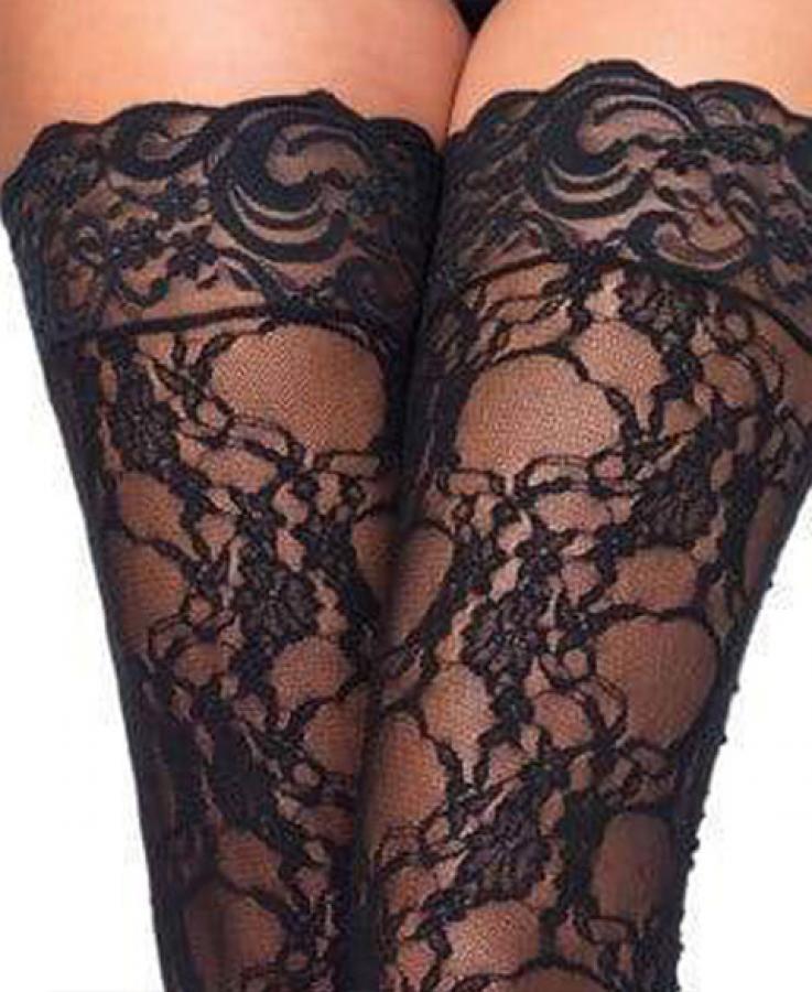 9985 Leg Avenue floral lace thigh highs