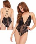 89218 Leg Avenue Deep-V floral lace teddy