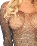 89231 Leg Avenue Crystal fishnet bodysuit