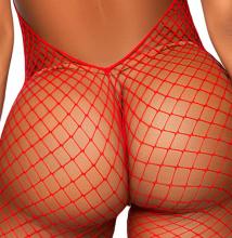 89304 Leg Avenue Industrial Net racer neck bodystocking