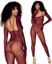 0417 Dreamgirl Leopard fishnet catsuit bodystocking