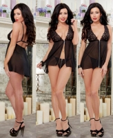 10097 Dreamgirl, lingerie  sheer zipper babydoll