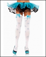 6317 Leg Avenue, Tea Cup ruffle top thigh highs with satin bow accent