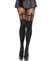 7903 Leg Avenue, Spandex opaque cross tights.