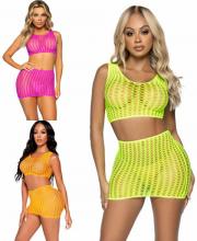 81651 Leg Avenue Crochet net top skirt