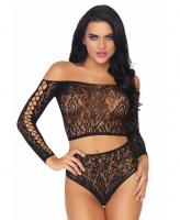 86793 Leg Avenue Lace top high waist thong