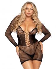 86960 Leg Avenue Net long sleeve dress