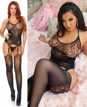 89175 Leg Avenue Seamless lace suspender bodystocking