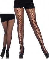 9757 Leg Avenue, Micro net lace up illusion tights.