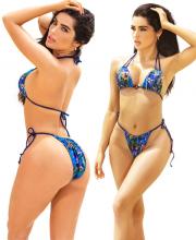 67032 Mapale Exotic Bikini Halter Top Tortoiseshell Swimsuit